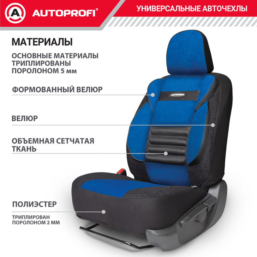 Чехлы на сиденья универсальные COMFORT COMBO CMB-1105 BK/BL