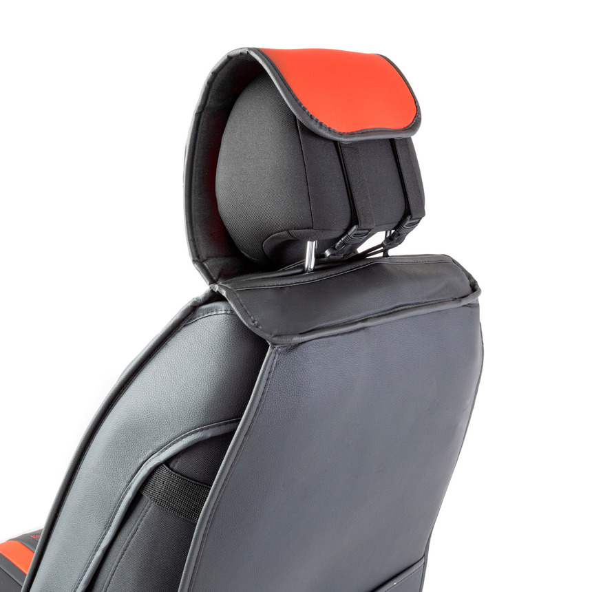Каркасные 3D накидки на передние сиденья "Car Performance", 2 шт., экокожа CUS-3012 BK/RD