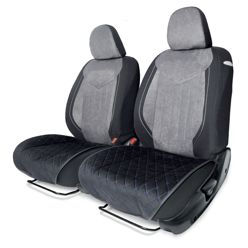 Накидки на нижнюю часть переднего сиденья AUTOPROFI, алькантара ALC-0210 BK/BL