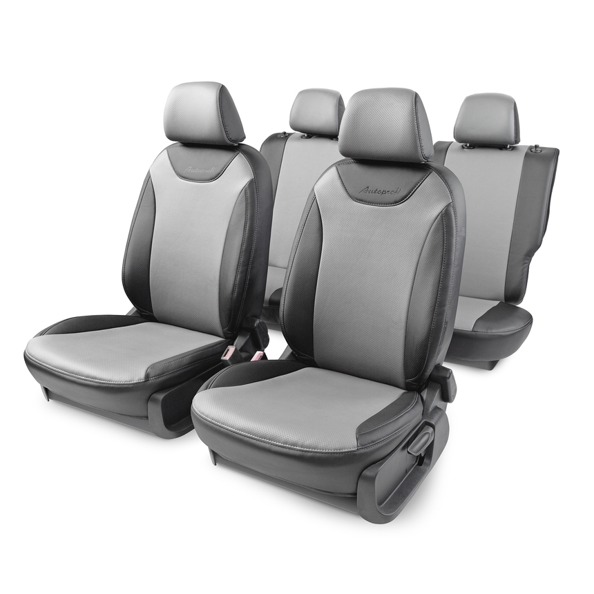 Чехлы на сиденья Skoda Rapid, 2012-н.в., экокожа RAP-1Sd(12+) G BK/D.GY