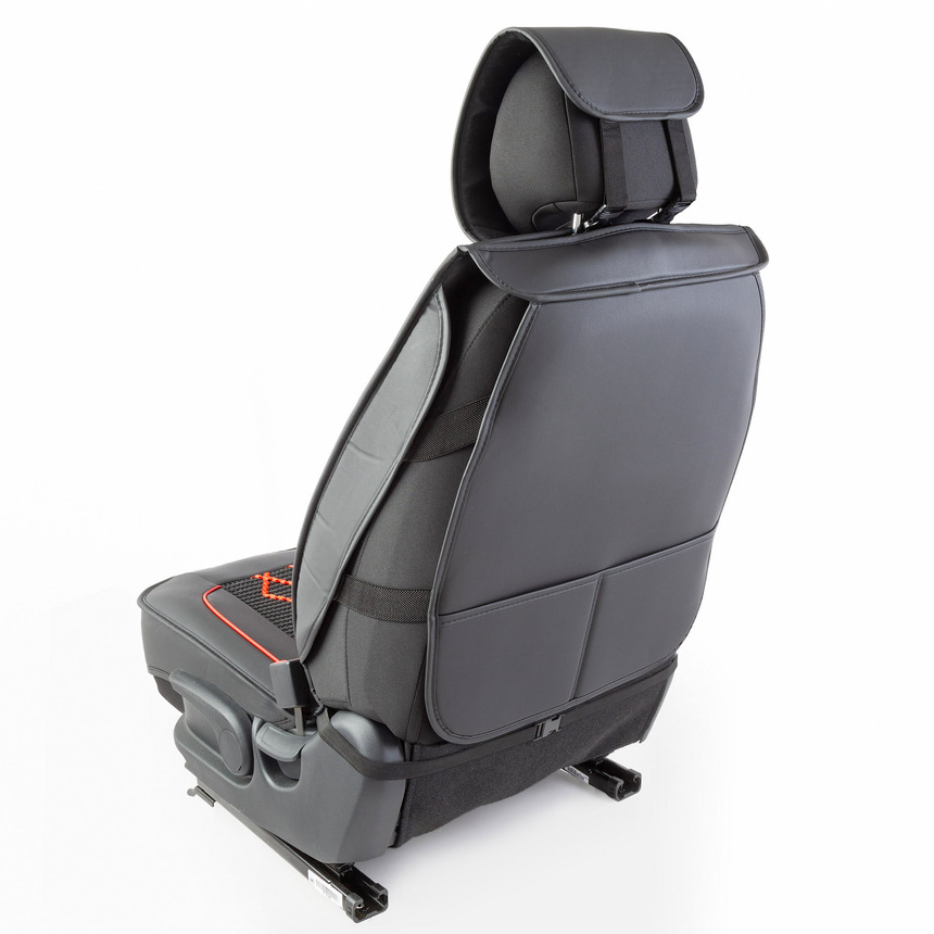 Каркасные накидки на передние сиденья "Car Performance", 2 шт., экокожа CUS-2092 BK/RD