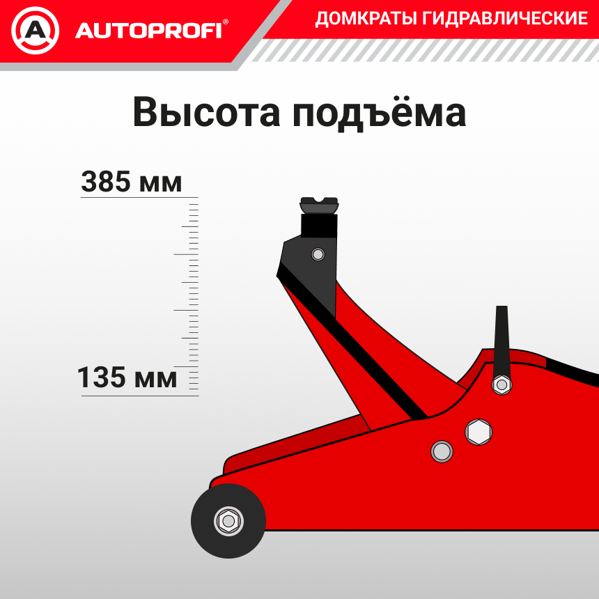 Домкрат гидравлический в кейсе (2 тонны) AUTOPROFI DP-20RH K