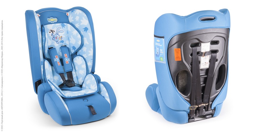 Синее автокресло для ребенка